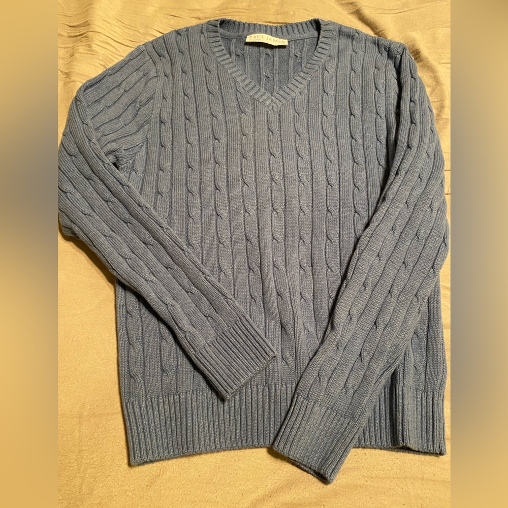 NWOT Paul James Knitwear French Blue Sweater
